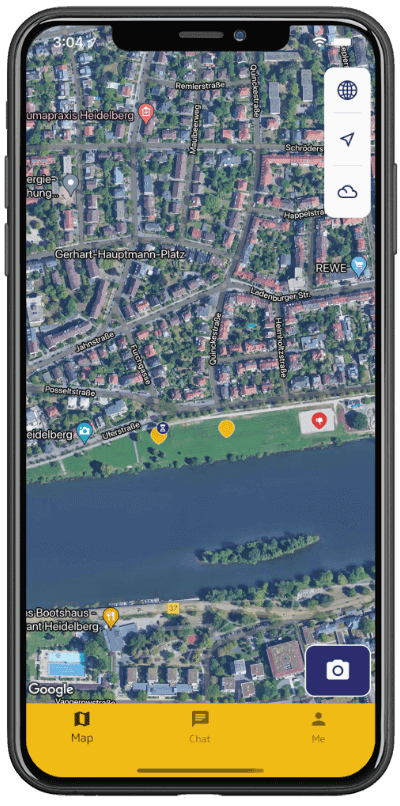 Klim:ReAction Lern-App – Kartenansicht